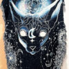 Celestial Sphynx Cat Large Woven Tapestry Wall Art | Gothic Zodiac Sphynx Astrology Woven Wall Hanging Tapestry Throw Blanket